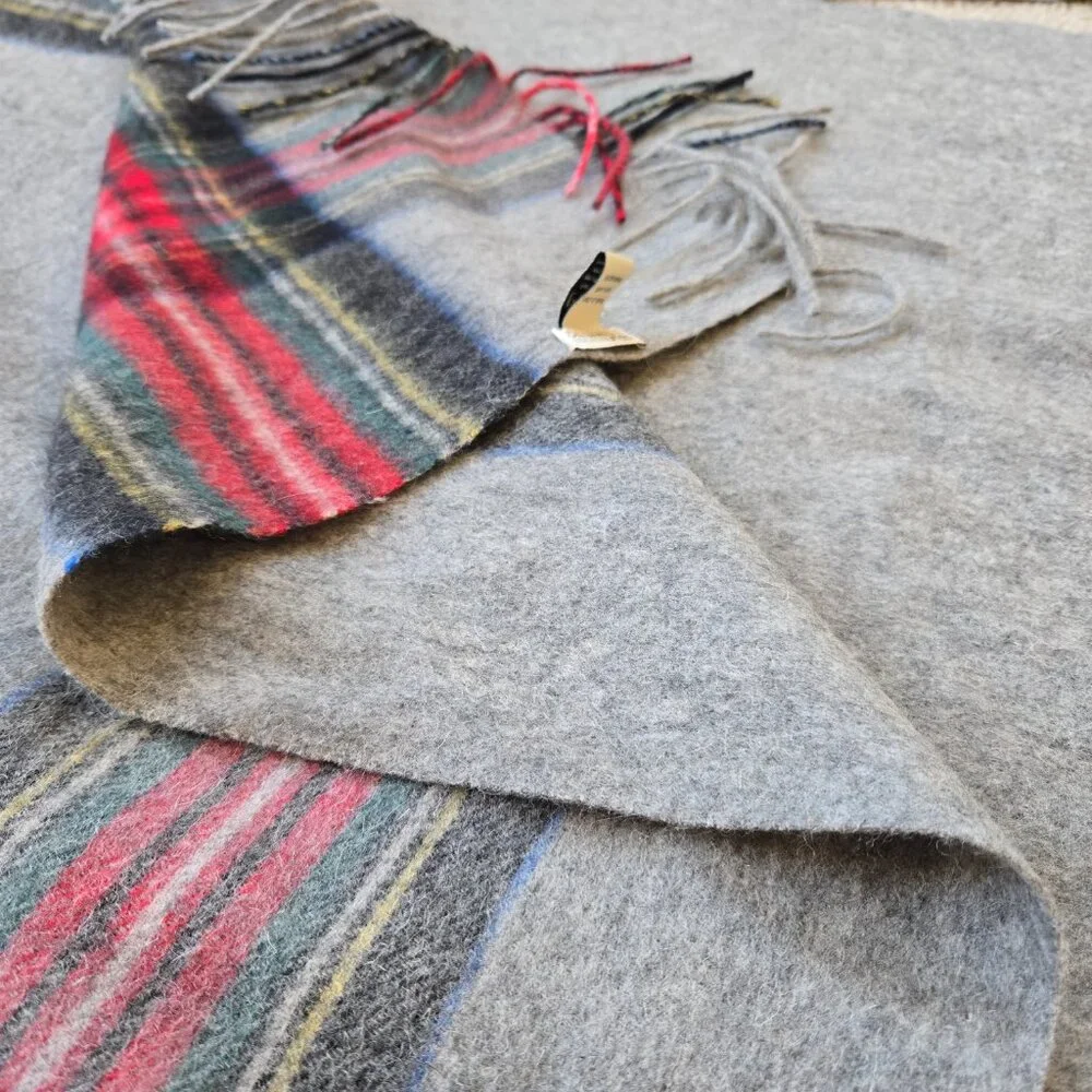 NEW Subtle Luxury 100% Wool Tartan Plaid Wrap Cape